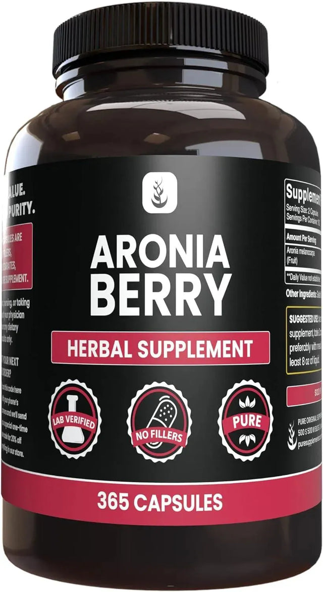 PURE ORIGINAL INGREDIENTS - Pure Original Ingredients Aronia Berry Extract 365 Capsulas - The Red Vitamin MX - Suplementos Alimenticios - {{ shop.shopifyCountryName }}