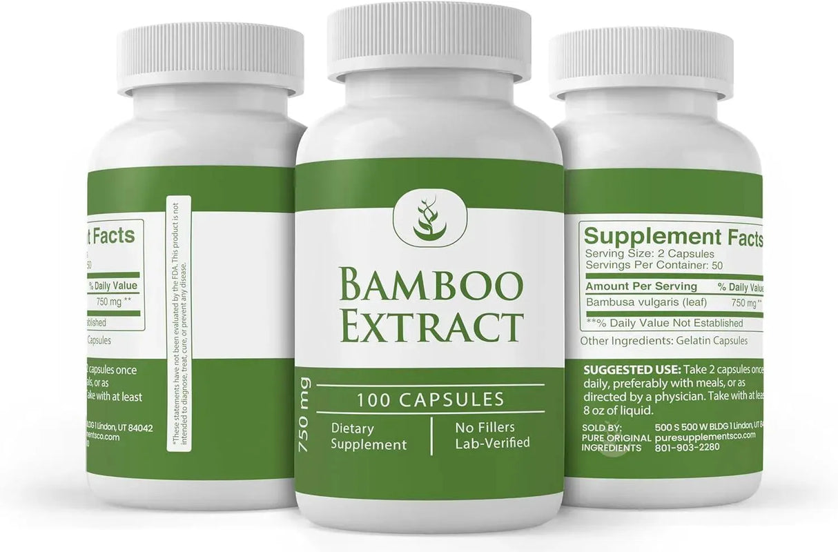 PURE ORIGINAL INGREDIENTS - Pure Original Ingredients Bamboo Extract 100 Capsulas - The Red Vitamin MX - Suplementos Alimenticios - {{ shop.shopifyCountryName }}