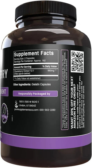 PURE ORIGINAL INGREDIENTS - Pure Original Ingredients Baya Casto Berry 365 Capsulas - The Red Vitamin MX - Suplementos Alimenticios - {{ shop.shopifyCountryName }}