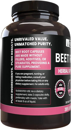 PURE ORIGINAL INGREDIENTS - Pure Original Ingredients Beet Root 365 Capsulas - The Red Vitamin MX - Suplementos Alimenticios - {{ shop.shopifyCountryName }}