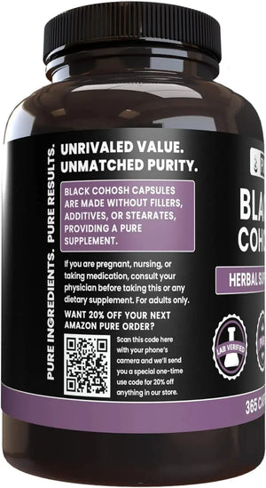 PURE ORIGINAL INGREDIENTS - Pure Original Ingredients Black Cohosh 365 Capsulas - The Red Vitamin MX - Suplementos Alimenticios - {{ shop.shopifyCountryName }}