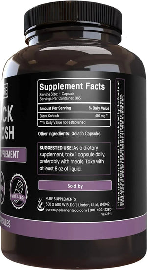 PURE ORIGINAL INGREDIENTS - Pure Original Ingredients Black Cohosh 365 Capsulas - The Red Vitamin MX - Suplementos Alimenticios - {{ shop.shopifyCountryName }}