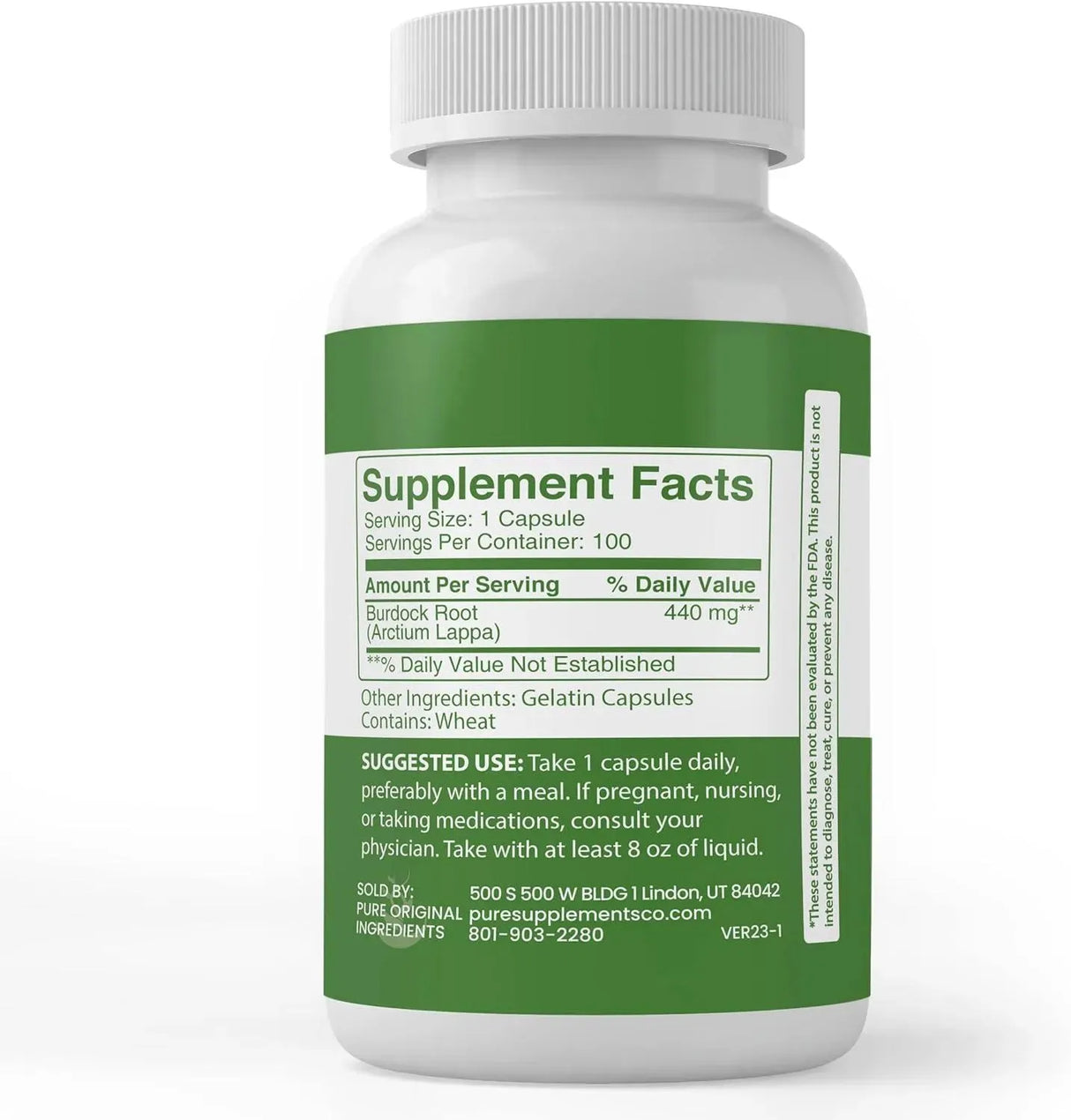 PURE ORIGINAL INGREDIENTS - Pure Original Ingredients Burdock Root 100 Capsulas - The Red Vitamin MX - Suplementos Alimenticios - {{ shop.shopifyCountryName }}