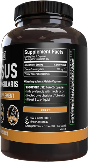 PURE ORIGINAL INGREDIENTS - Pure Original Ingredients Cissus Quadrangularis 365 Capsulas - The Red Vitamin MX - Suplementos Alimenticios - {{ shop.shopifyCountryName }}