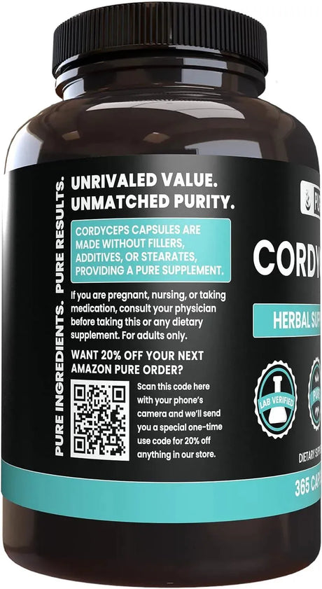 PURE ORIGINAL INGREDIENTS - Pure Original Ingredients Cordyceps 365 Capsulas - The Red Vitamin MX - Suplementos Alimenticios - {{ shop.shopifyCountryName }}