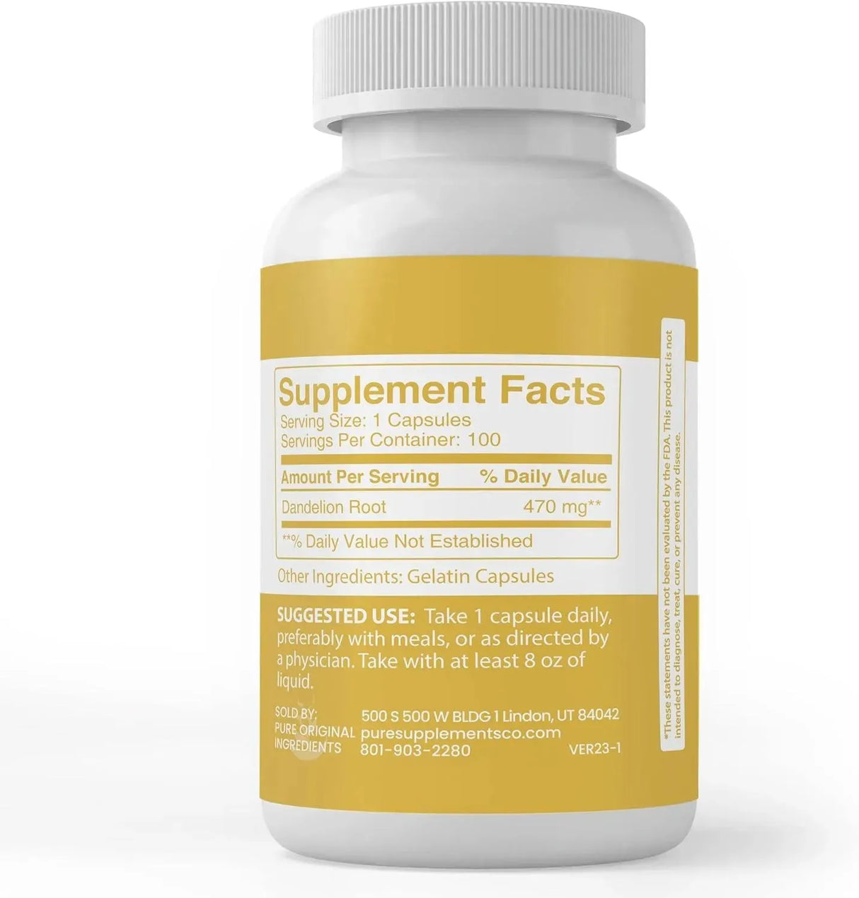 PURE ORIGINAL INGREDIENTS - Pure Original Ingredients Dandelion Root 100 Capsulas - The Red Vitamin MX - Suplementos Alimenticios - {{ shop.shopifyCountryName }}