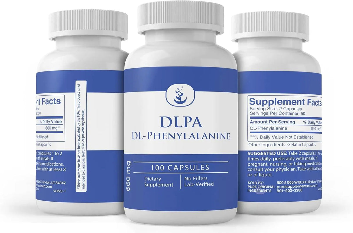 PURE ORIGINAL INGREDIENTS - Pure Original Ingredients DLPA DL-Phenylalanine 100 Capsulas - The Red Vitamin MX - Suplementos Alimenticios - {{ shop.shopifyCountryName }}