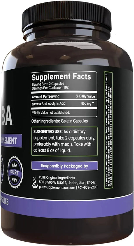 PURE ORIGINAL INGREDIENTS - Pure Original Ingredients GABA 365 Capsulas - The Red Vitamin MX - Suplementos Alimenticios - {{ shop.shopifyCountryName }}