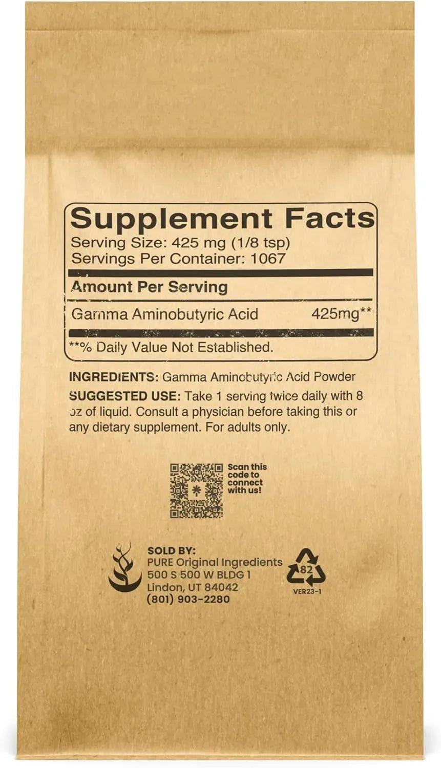 PURE ORIGINAL INGREDIENTS - Pure Original Ingredients Gamma Aminobutyric Acid (GABA) Powder 453Gr. - The Red Vitamin MX - Suplementos Alimenticios - {{ shop.shopifyCountryName }}