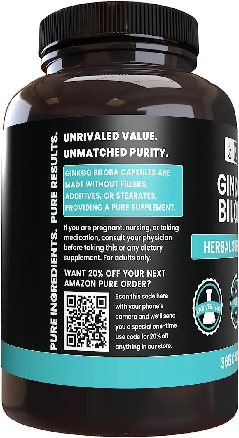 PURE ORIGINAL INGREDIENTS - PURE ORIGINAL INGREDIENTS Ginkgo Biloba 365 Capsulas - The Red Vitamin MX - Suplementos Alimenticios - {{ shop.shopifyCountryName }}