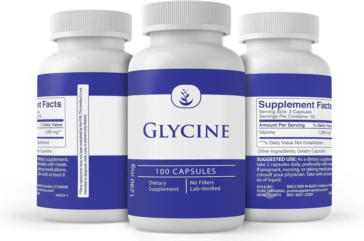 PURE ORIGINAL INGREDIENTS - Pure Original Ingredients Glycine 100 Capsulas - The Red Vitamin MX - Suplementos Alimenticios - {{ shop.shopifyCountryName }}