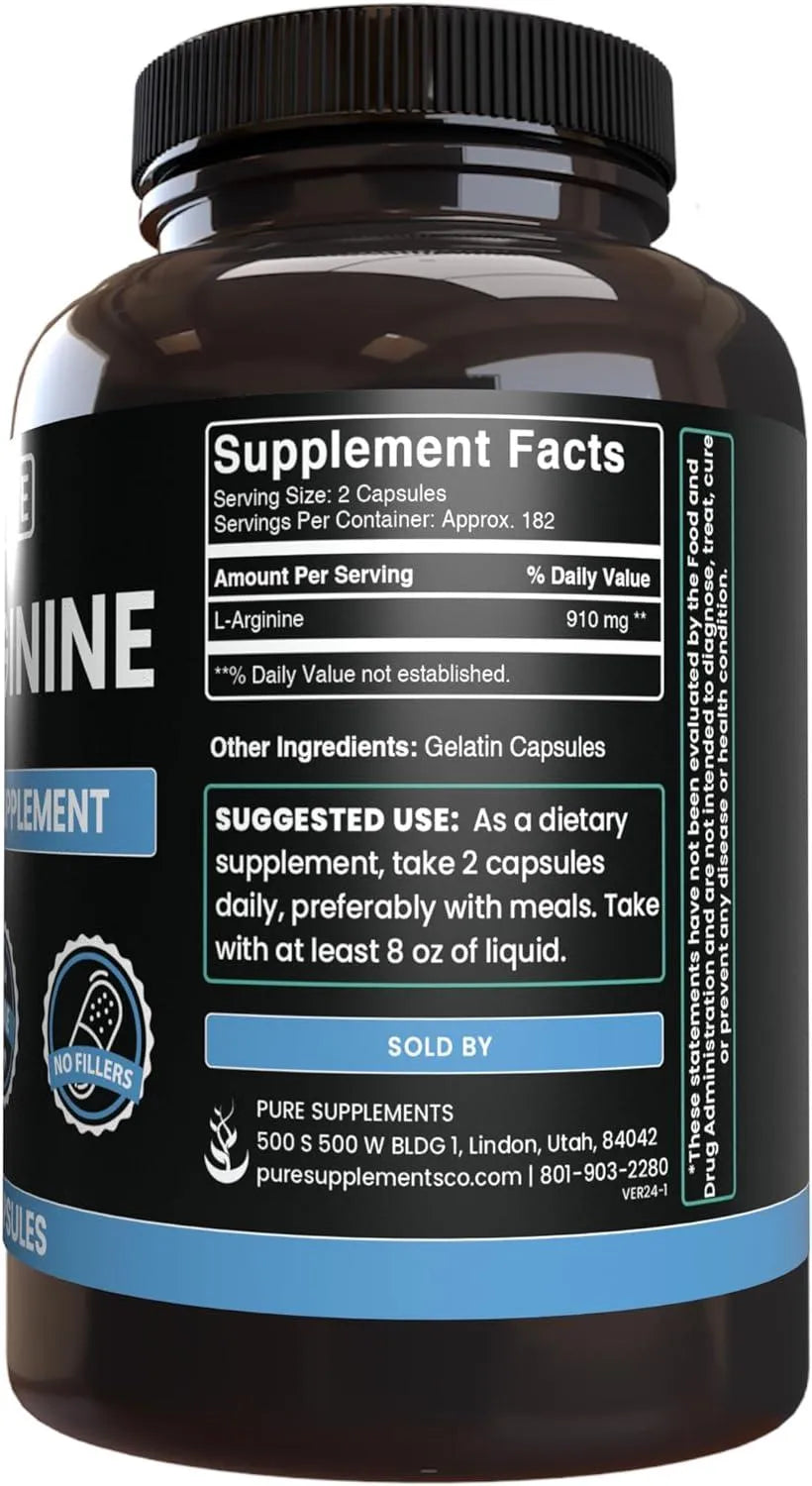 PURE ORIGINAL INGREDIENTS - Pure Original Ingredients L-Arginine 365 Capsulas - The Red Vitamin MX - Suplementos Alimenticios - {{ shop.shopifyCountryName }}