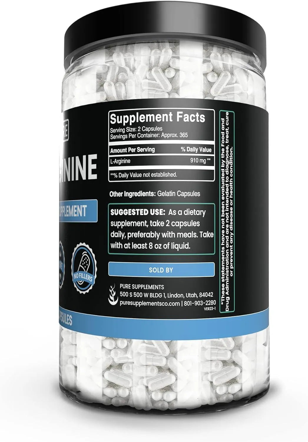 PURE ORIGINAL INGREDIENTS - Pure Original Ingredients L-Arginine 750 Capsulas - The Red Vitamin MX - Suplementos Alimenticios - {{ shop.shopifyCountryName }}