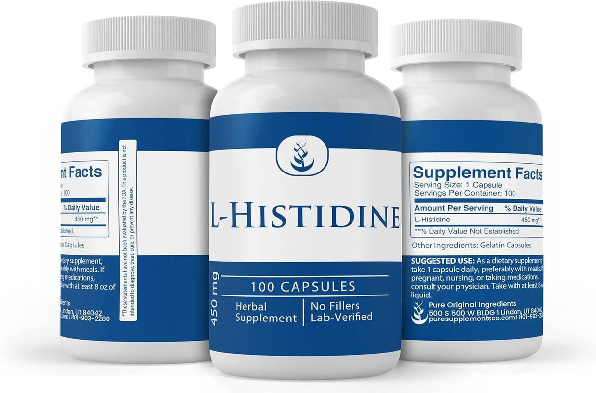 PURE ORIGINAL INGREDIENTS - Pure Original Ingredients L-Histidine 100 Capsulas - The Red Vitamin MX - Suplementos Alimenticios - {{ shop.shopifyCountryName }}