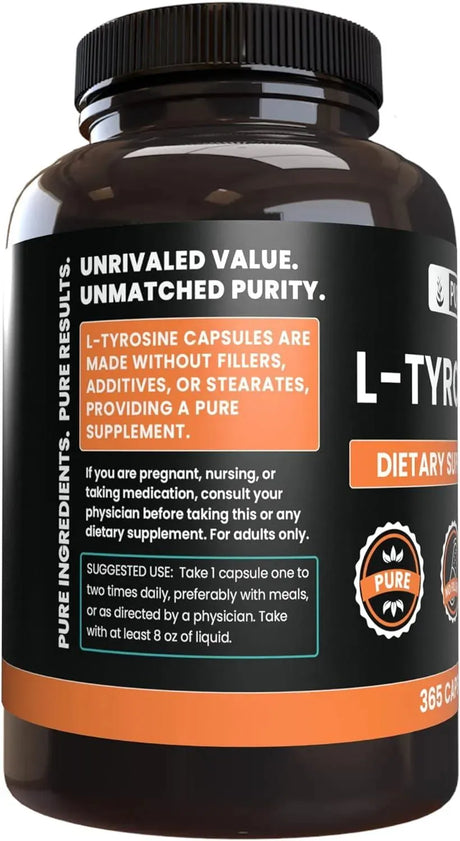 PURE ORIGINAL INGREDIENTS - Pure Original Ingredients L-Tyrosine 365 Capsulas - The Red Vitamin MX - Suplementos Alimenticios - {{ shop.shopifyCountryName }}
