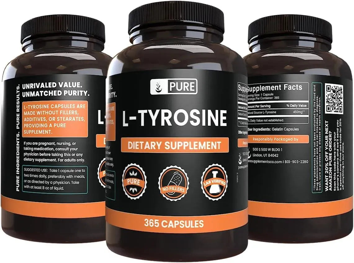 PURE ORIGINAL INGREDIENTS - Pure Original Ingredients L-Tyrosine 365 Capsulas - The Red Vitamin MX - Suplementos Alimenticios - {{ shop.shopifyCountryName }}