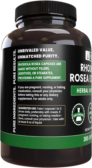 PURE ORIGINAL INGREDIENTS - Pure Original Ingredients Rhodiola Rosea 365 Capsulas - The Red Vitamin MX - Suplementos Alimenticios - {{ shop.shopifyCountryName }}