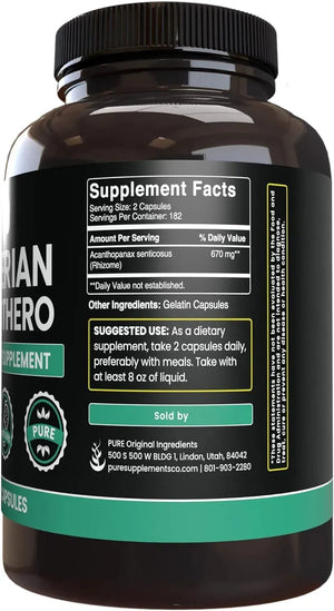 PURE ORIGINAL INGREDIENTS - Pure Original Ingredients Siberian Eleuthero 365 Capsulas - The Red Vitamin MX - Suplementos Alimenticios - {{ shop.shopifyCountryName }}