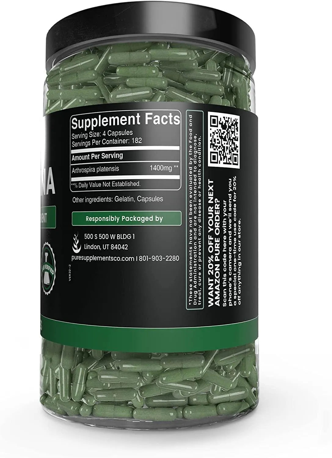 PURE ORIGINAL INGREDIENTS - PURE ORIGINAL INGREDIENTS Spirulina 730 Capsulas - The Red Vitamin MX - Suplementos Alimenticios - {{ shop.shopifyCountryName }}