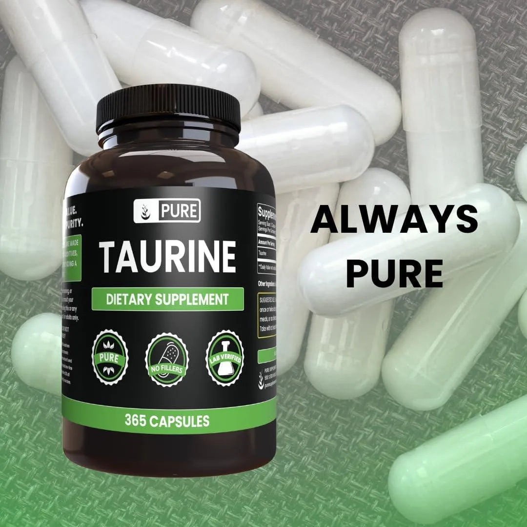 PURE ORIGINAL INGREDIENTS - Pure Original Ingredients Taurine 365 Capsulas - The Red Vitamin MX - Suplementos Alimenticios - {{ shop.shopifyCountryName }}