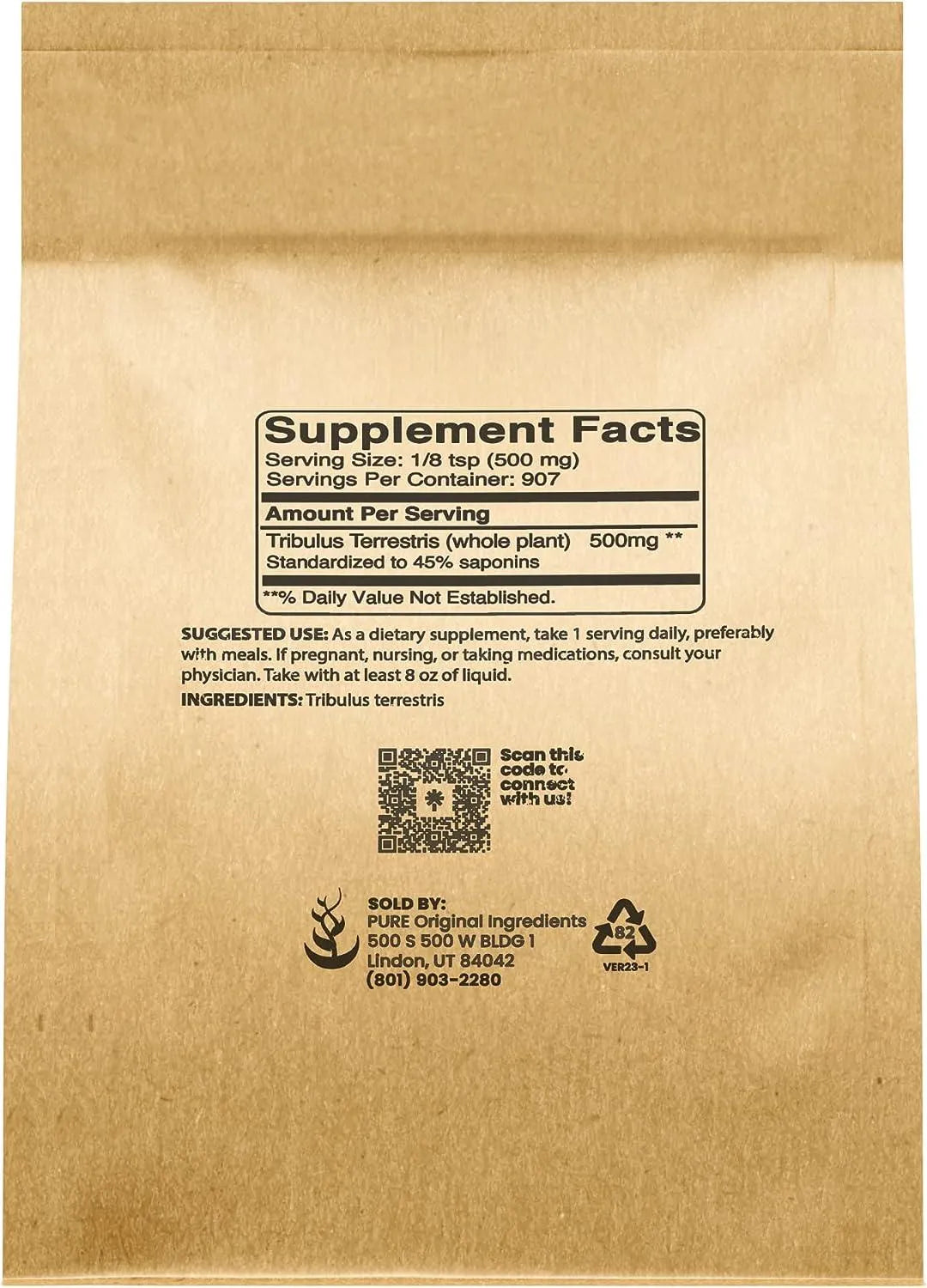 PURE ORIGINAL INGREDIENTS - Pure Original Ingredients Tribulus Terrestris 1Lb. - The Red Vitamin MX - Suplementos Alimenticios - {{ shop.shopifyCountryName }}