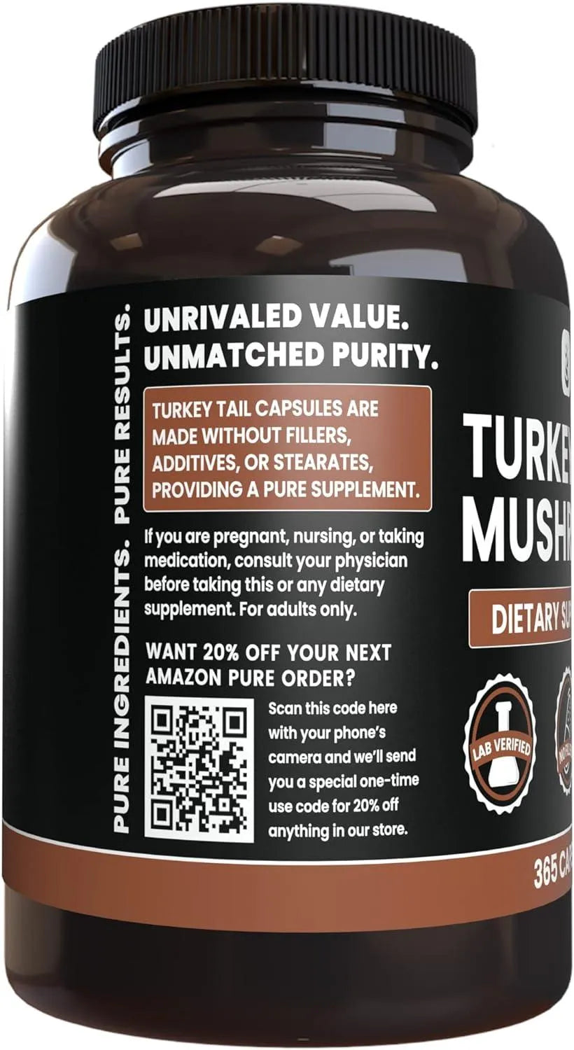 PURE ORIGINAL INGREDIENTS - Pure Original Ingredients Turkey Tail Mushroom 365 Capsulas - The Red Vitamin MX - Suplementos Alimenticios - {{ shop.shopifyCountryName }}