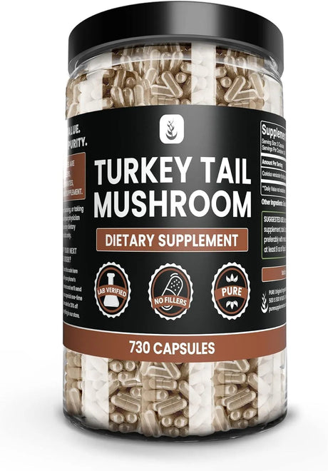 PURE ORIGINAL INGREDIENTS - Pure Original Ingredients Turkey Tail Mushroom 730 Capsulas - The Red Vitamin MX - Suplementos Alimenticios - {{ shop.shopifyCountryName }}