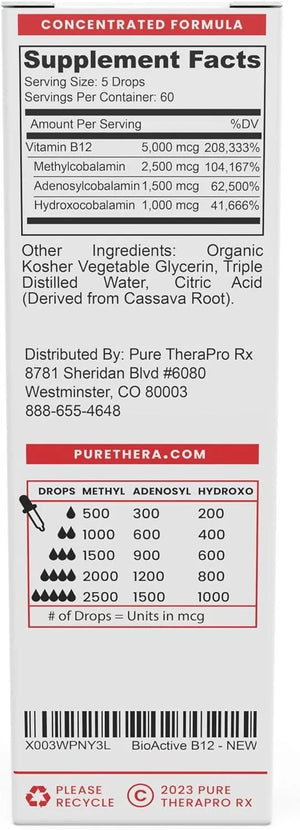 PURE THERAPRO RX - Pure TheraPro BioActive Vegan Methylated Vitamin B12 Sublingual Liquid 10Ml. - The Red Vitamin MX - Suplementos Alimenticios - {{ shop.shopifyCountryName }}