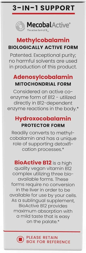 PURE THERAPRO RX - Pure TheraPro BioActive Vegan Methylated Vitamin B12 Sublingual Liquid 10Ml. - The Red Vitamin MX - Suplementos Alimenticios - {{ shop.shopifyCountryName }}