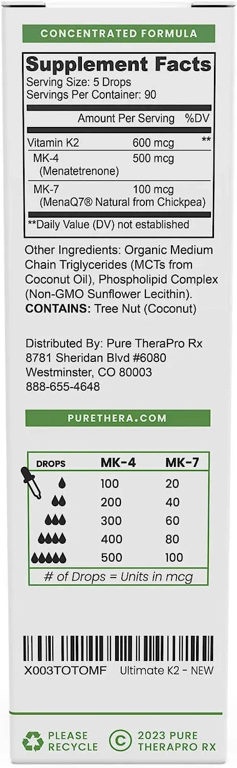 PURE THERAPRO RX - Pure TheraPro Rx Ultimate K2 Supplement 600mcg 10Ml. - The Red Vitamin MX - Suplementos Alimenticios - {{ shop.shopifyCountryName }}