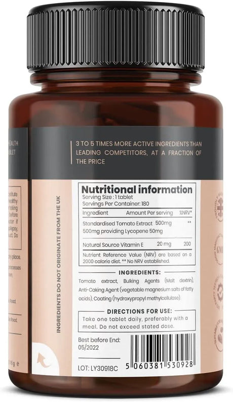 PURECLINICA - pureclinica Lycopene 50Mg. 180 Tabletas - The Red Vitamin MX - Suplementos Alimenticios - {{ shop.shopifyCountryName }}