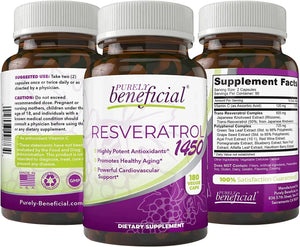 PURELY BENEFICIAL - PURELY beneficial Resveratrol 1450Mg. 180 Capsulas - The Red Vitamin MX - Suplementos Alimenticios - {{ shop.shopifyCountryName }}