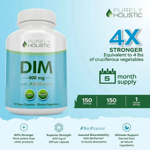 PURELY HOLISTIC - Purely Holistic DIM Supplement 400Mg. 150 Capsulas - The Red Vitamin MX - Suplementos Alimenticios - {{ shop.shopifyCountryName }}