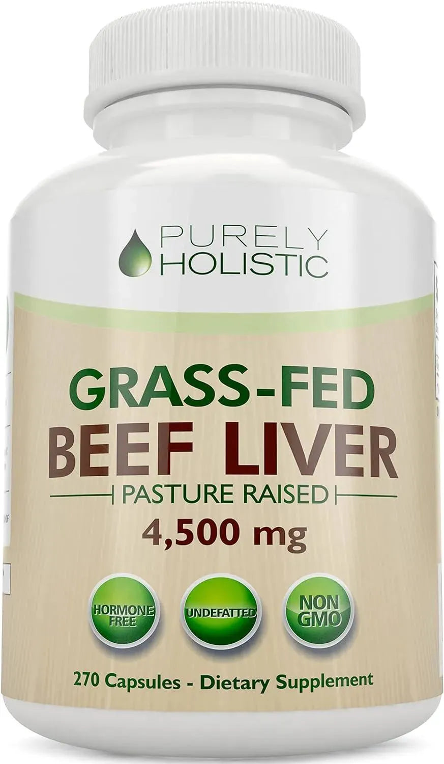 PURELY HOLISTIC - Purely Holistic Grass Fed Beef Liver 4500Mg. 270 Capsulas - The Red Vitamin MX - Suplementos Alimenticios - {{ shop.shopifyCountryName }}