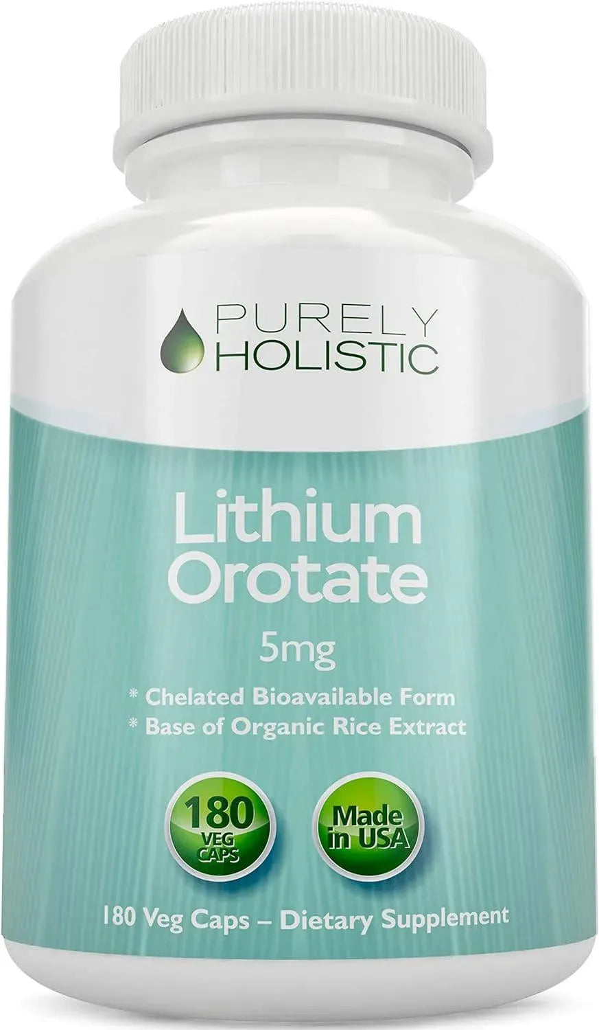 PURELY HOLISTIC - Purely Holistic Lithium Orotate 5Mg. 180 Capsulas - The Red Vitamin MX - Suplementos Alimenticios - {{ shop.shopifyCountryName }}