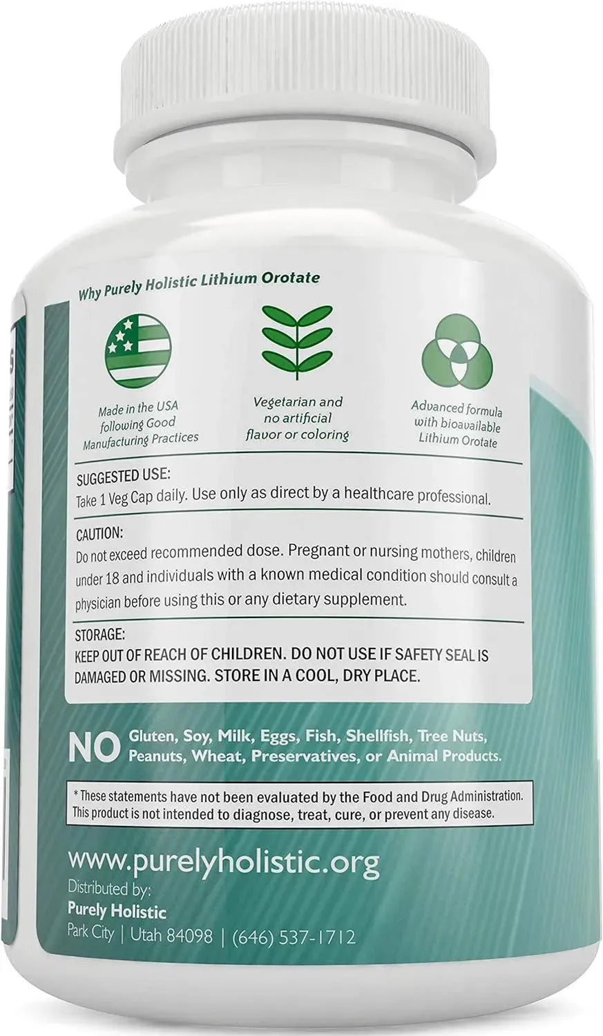 PURELY HOLISTIC - Purely Holistic Lithium Orotate 5Mg. 180 Capsulas - The Red Vitamin MX - Suplementos Alimenticios - {{ shop.shopifyCountryName }}