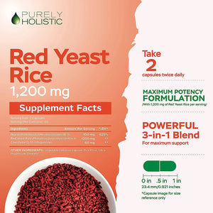 PURELY HOLISTIC - Purely Holistic Red Yeast Rice 1200Mg. with CoQ10 & Flush Free Niacin 120 Capsulas - The Red Vitamin MX - Suplementos Alimenticios - {{ shop.shopifyCountryName }}