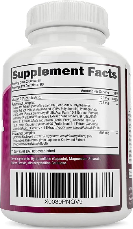 PURELY HOLISTIC - Purely Holistic Resveratrol 1450Mg. 180 Capsulas - The Red Vitamin MX - Suplementos Alimenticios - {{ shop.shopifyCountryName }}