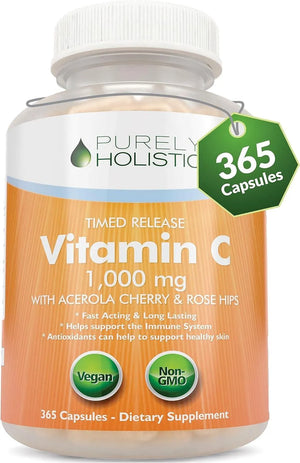 PURELY HOLISTIC - Purely Holistic Vitamin C 1000Mg. 365 Capsulas - The Red Vitamin MX - Suplementos Alimenticios - {{ shop.shopifyCountryName }}