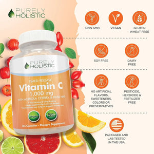 PURELY HOLISTIC - Purely Holistic Vitamin C 1000Mg. 365 Capsulas - The Red Vitamin MX - Suplementos Alimenticios - {{ shop.shopifyCountryName }}