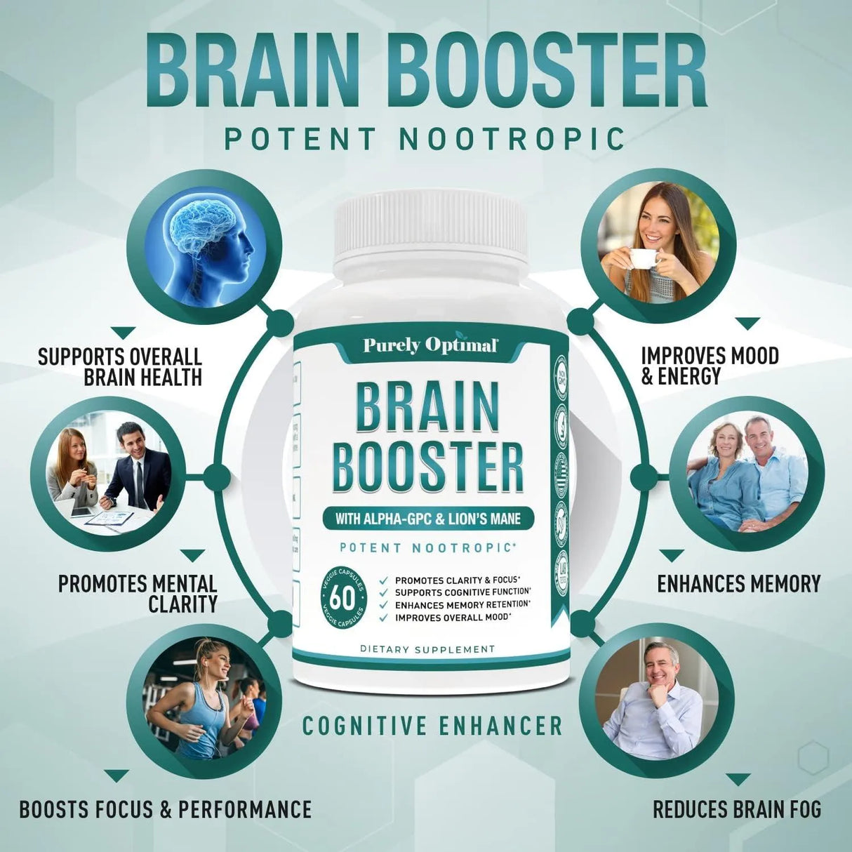 PURELY OPTIMAL - Purely Optimal Nootropic Brain Booster 60 Capsulas - The Red Vitamin MX - Suplementos Alimenticios - {{ shop.shopifyCountryName }}