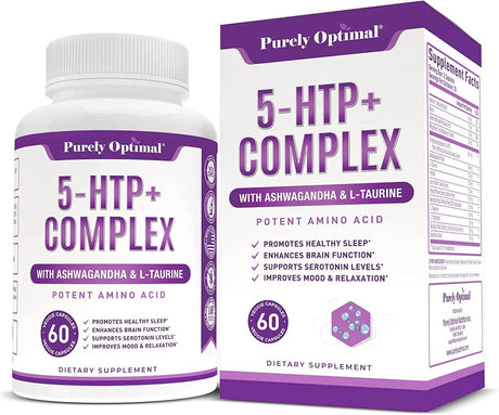 PURELY OPTIMAL - Purely Optimal Premium 5-HTP Plus Supplement 250Mg. 60 Capsulas - The Red Vitamin MX - Suplementos Alimenticios - {{ shop.shopifyCountryName }}