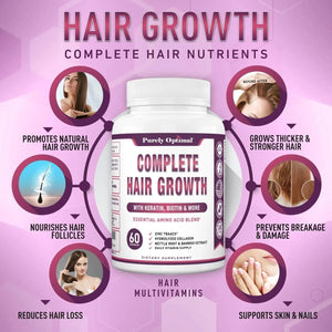 PURELY OPTIMAL - Purely Optimal Premium Hair Growth for Women & Men 60 Capsulas - The Red Vitamin MX - Suplementos Alimenticios - {{ shop.shopifyCountryName }}