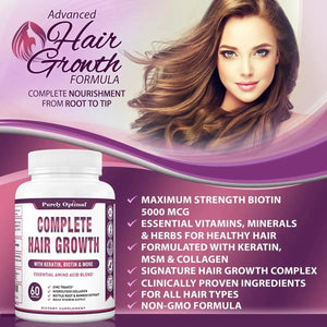 PURELY OPTIMAL - Purely Optimal Premium Hair Growth for Women & Men 60 Capsulas - The Red Vitamin MX - Suplementos Alimenticios - {{ shop.shopifyCountryName }}