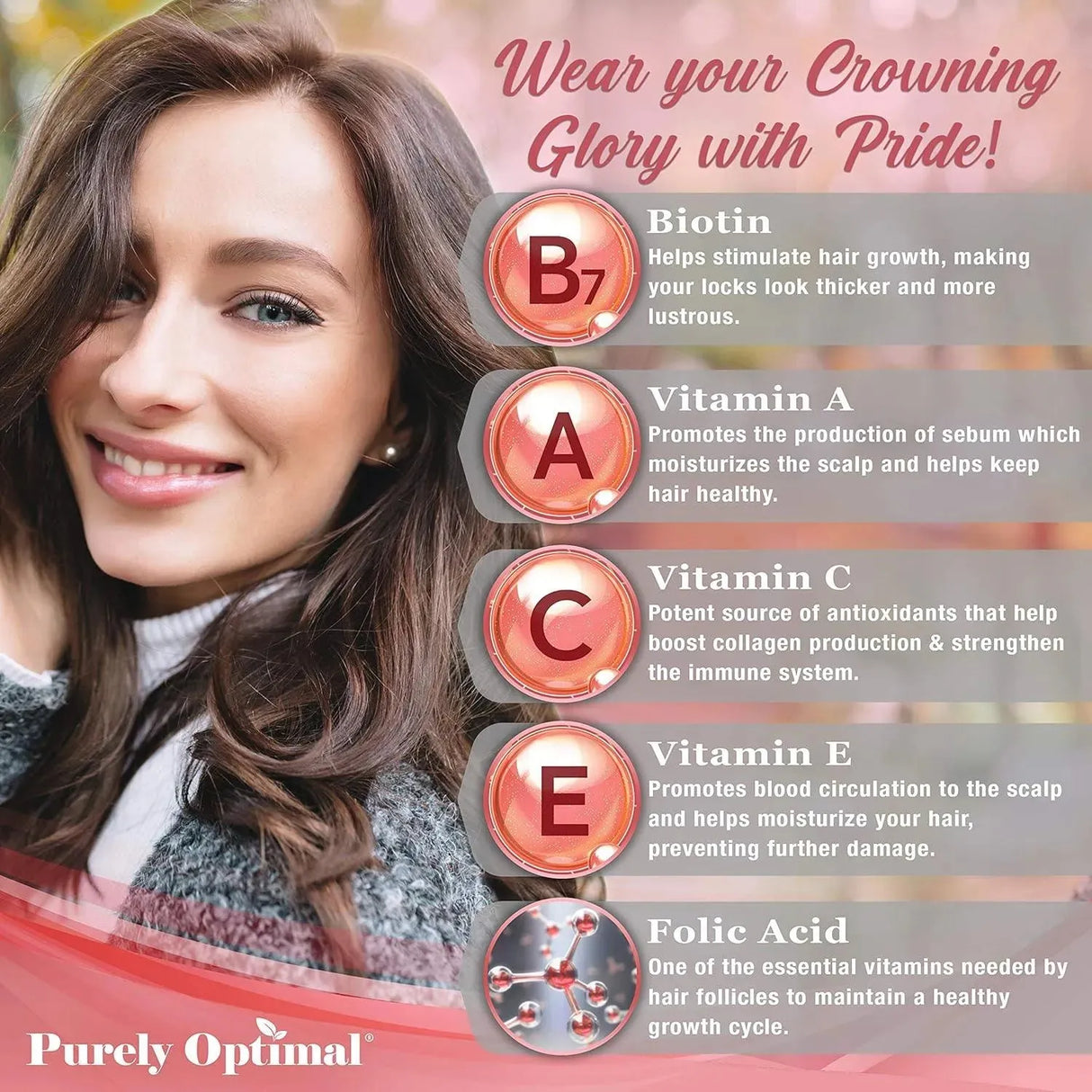 PURELY OPTIMAL - Purely Optimal Premium Hair Vitamins 60 Gomitas - The Red Vitamin MX - Suplementos Alimenticios - {{ shop.shopifyCountryName }}