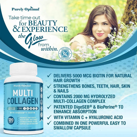PURELY OPTIMAL - Purely Optimal Premium Multi Collagen Peptides 120 Capsulas - The Red Vitamin MX - Suplementos Alimenticios - {{ shop.shopifyCountryName }}
