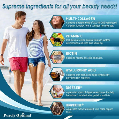 PURELY OPTIMAL - Purely Optimal Premium Multi Collagen Peptides 120 Capsulas - The Red Vitamin MX - Suplementos Alimenticios - {{ shop.shopifyCountryName }}