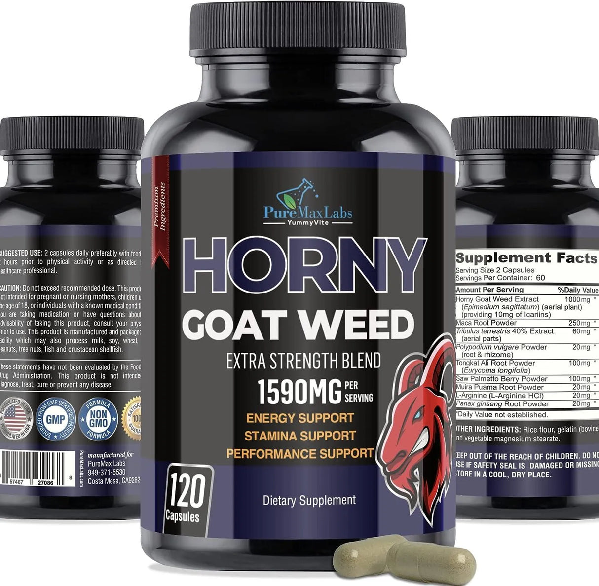 PUREMAX LABS - PureMax Labs Horny Goat Weed Extra Strength 120 Capsulas - The Red Vitamin MX - Suplementos Alimenticios - {{ shop.shopifyCountryName }}