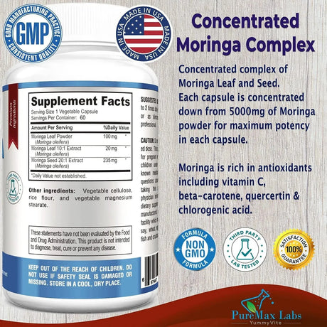 PUREMAX LABS - PureMax Labs Moringa 5000Mg. 60 Capsulas - The Red Vitamin MX - Suplementos Alimenticios - {{ shop.shopifyCountryName }}
