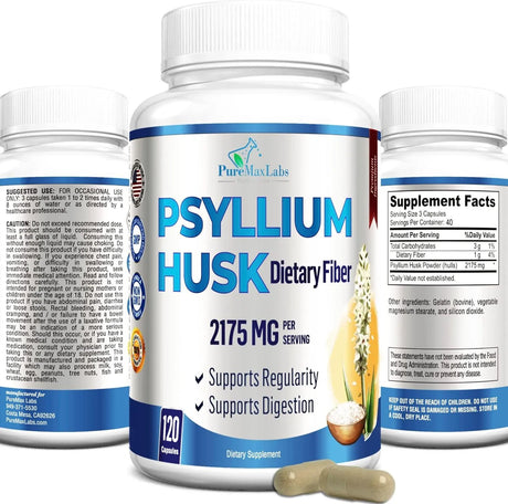 PUREMAX LABS - PureMax Labs Psyllium Husk 2175Mg. 120 Capsulas - The Red Vitamin MX - Suplementos Alimenticios - {{ shop.shopifyCountryName }}